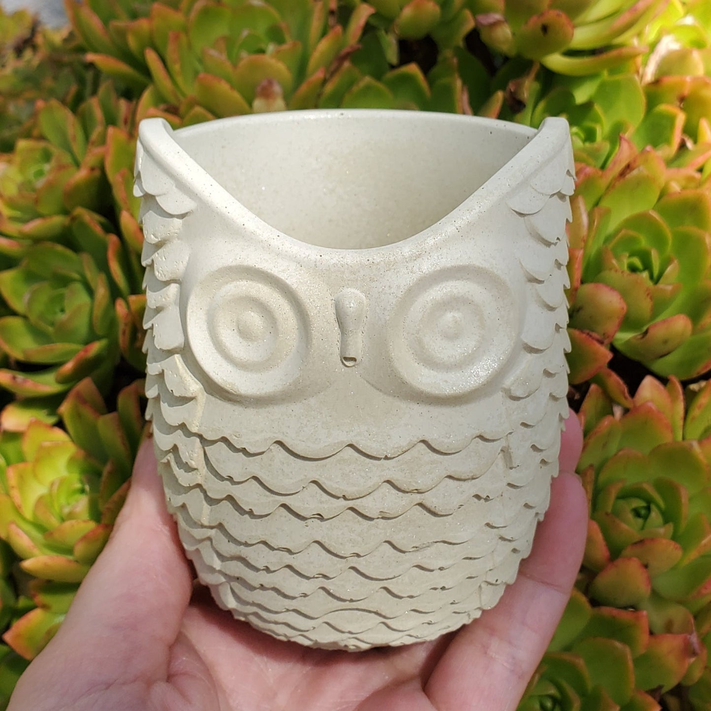 Owl Cement Planter
