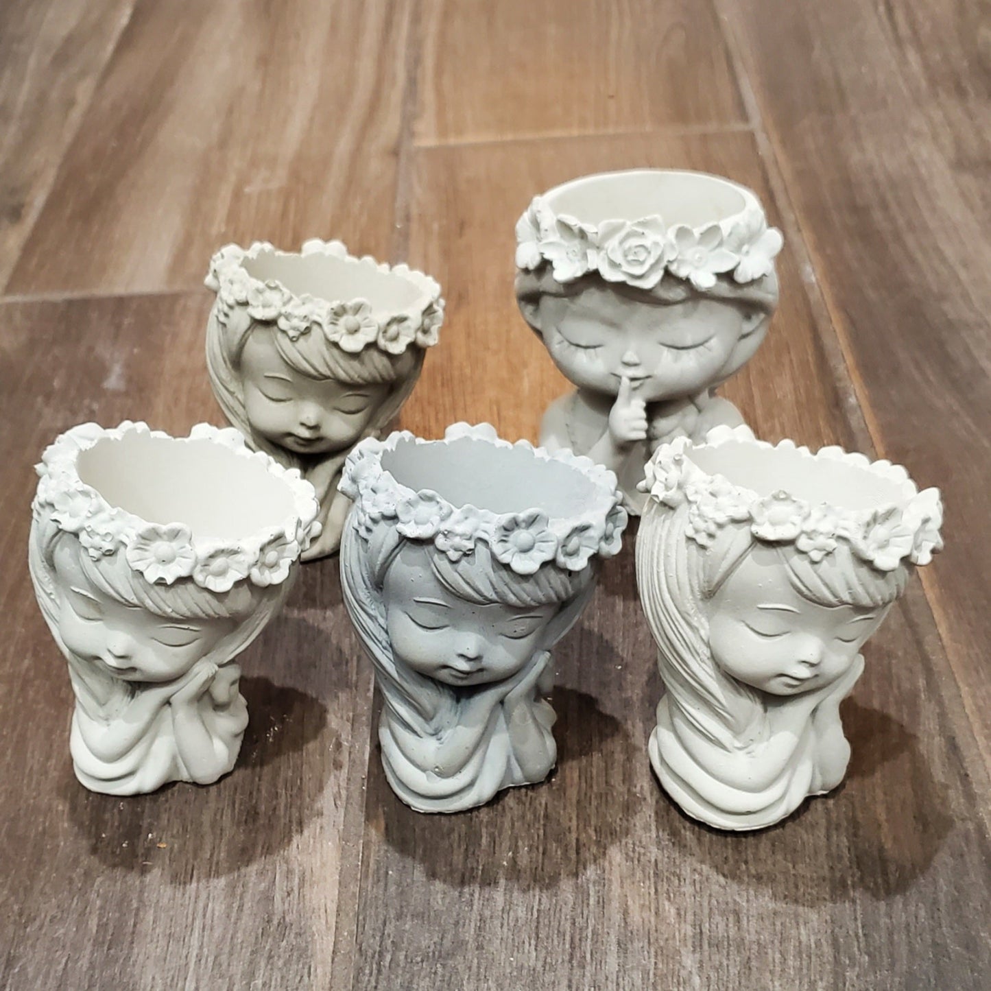 Sleepy Girl Cement Planter