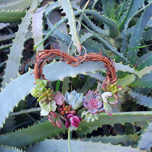 Succulent Heart Wreath Ornament